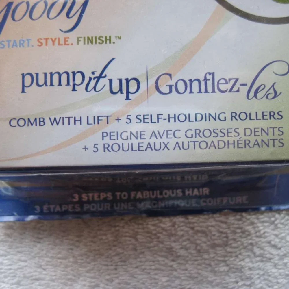 Goody Pump It Up Comb with Lift Pick 5 Self Holding Rollers Curl Hair Curlers